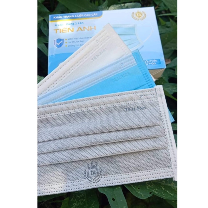 Khẩu trang y tế 4 lớp cao cấp tiến anh  được kiểm tra hàng.mix màu thoải mái.