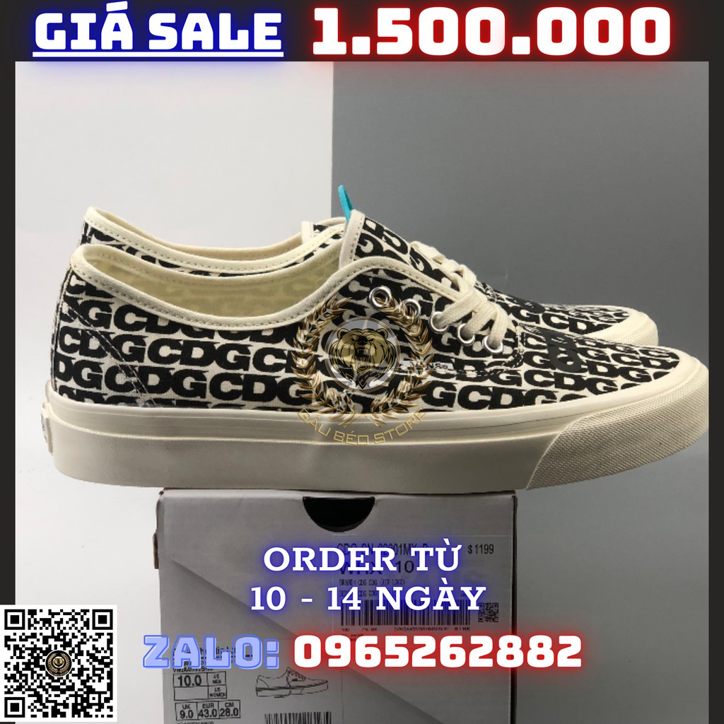 Giày Outlet Sneaker _Comme des Garcons x Vans Authentic CDG Logo PHONG CÁCH ORDER + FREESHIP ➡️ gaubeostore.shop