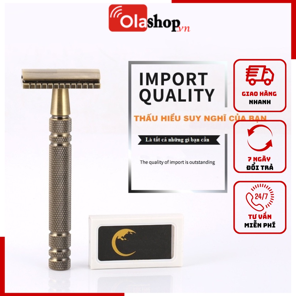 Dao cạo râu cổ điển cao cấp đồng nguyên khối