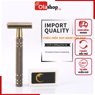 Dao cạo râu cổ điển cao cấp đồng nguyên khối