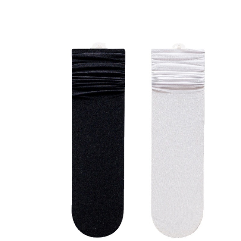 Tất Vớ Cotton Mỏng Co Giãn Ngang Bắp Đùi Trơn Kiểu Nữ Sinh JK