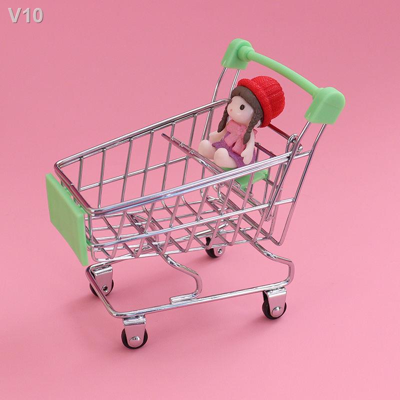 ™﹍Miniature mini giỏ mua hàng thực phẩm chơi túi siêu thị xe đẩy búp bê phụ kiện nhà mô hình trang trí cảnh