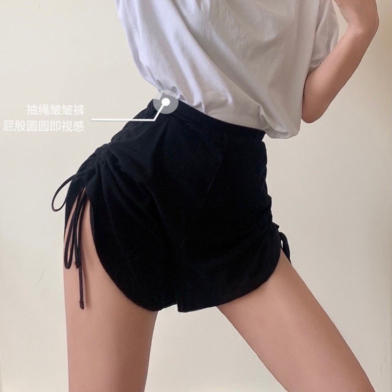 quần đùi coton dây rút hai bên