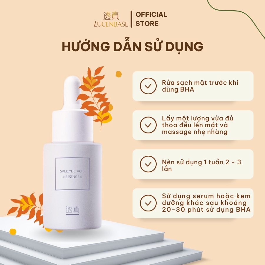 Serum axit salicylic giảm mụn ẩn, mụn đầu đen Lucenbase 30ml