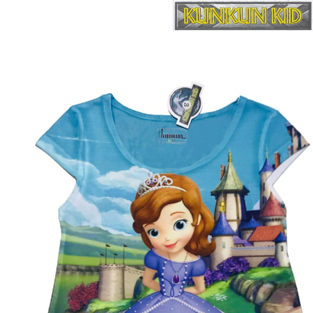 Đầm bé gái thun lạnh in hình công chúa Disney Kunkun Kid D281