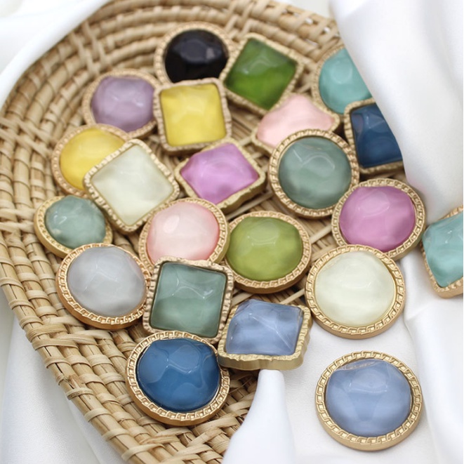 Set 5 Cúc Áo Tròn 25mm Bằng Kim Loại