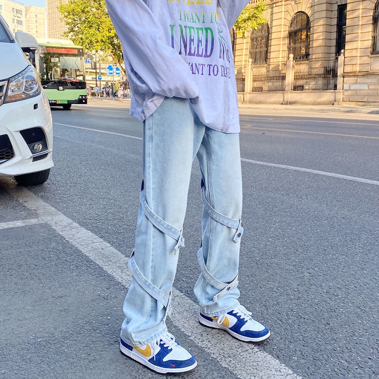 Quần Jeans Dài Ống Rộng Phong Cách Âu Mỹ Thời Trang Cho Nam