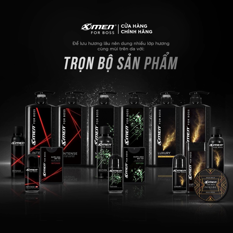 Combo 2 Dầu Gội Xmen for boss Hương Trầm Nội Lực Intense 650g/chai