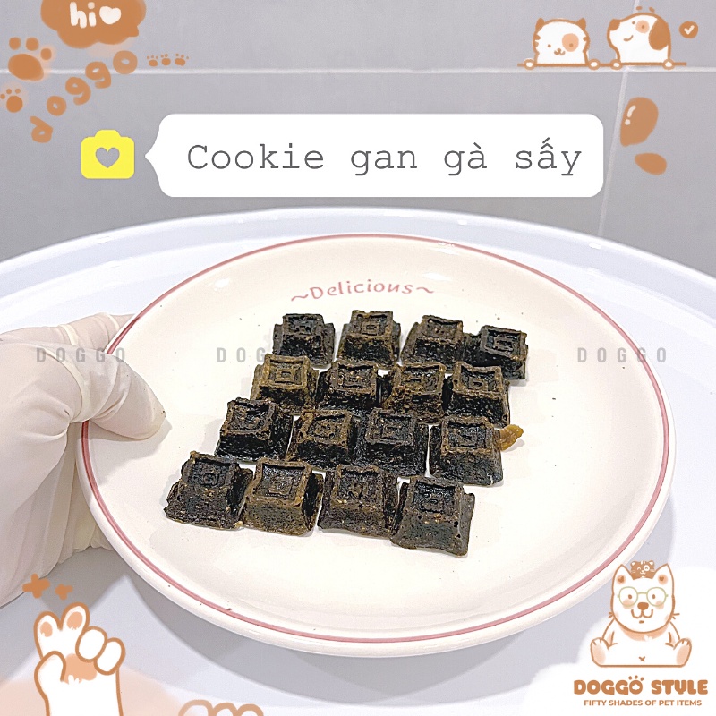 Treat Bánh Thưởng Cho Chó Cookie Gan Gà Sấy Khô DOGGOSTYLE Homemade Cung Cấp Protein Chất Xơ Cải Thiện Tiêu Hóa