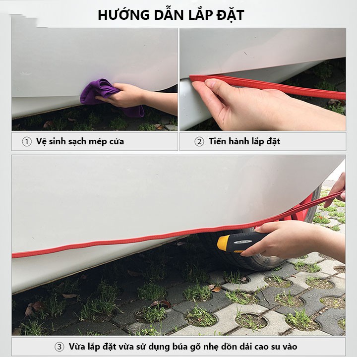 [Mã LIFEAU5SALE giảm 20k đơn 50k] Nẹp Viền Cửa Xe Hơi Chống Va Chạm Chữ U Lõi Thép