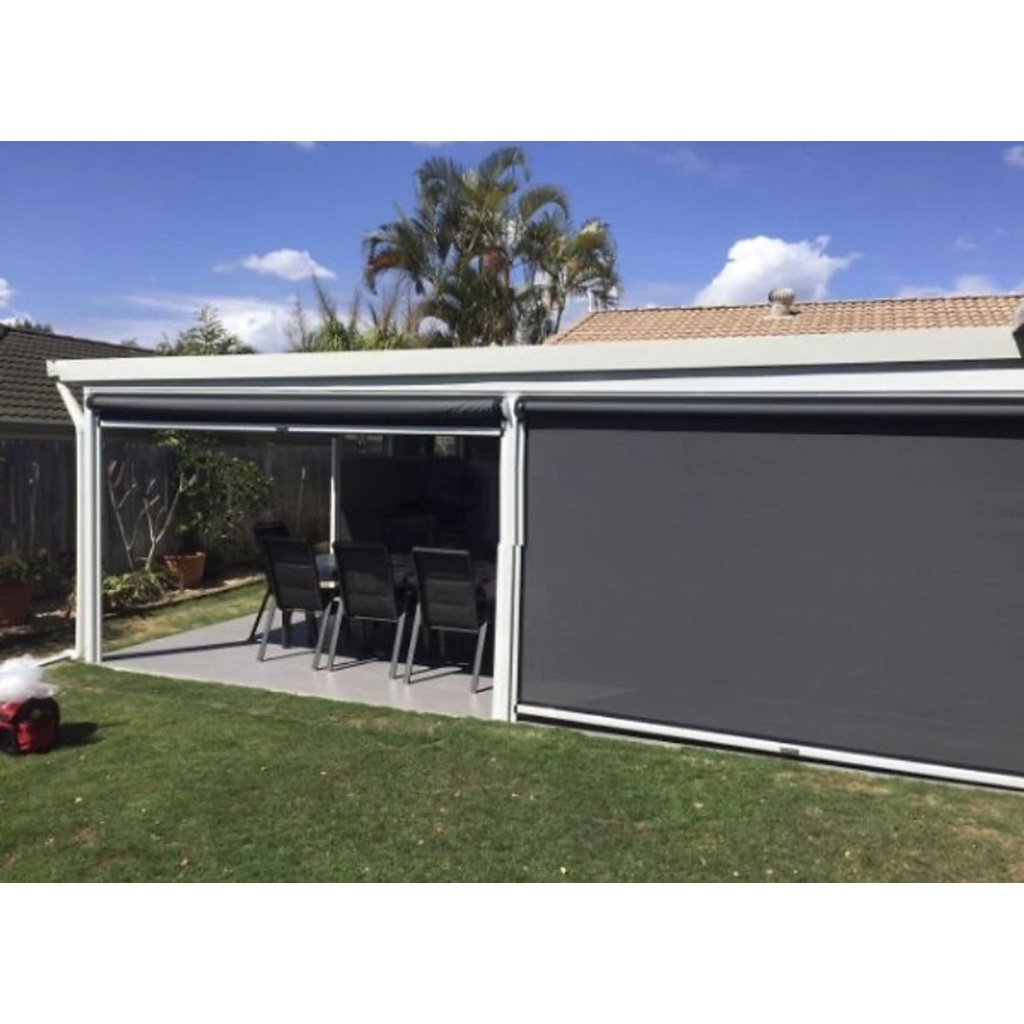 Rèm cuốn che nắng mái hiên che nắng che mưa nhiều kích thước hàng loại đẹp mầu xám