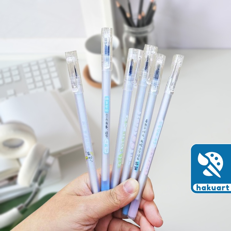 Bút gel Nắp đậy Nhật Bản Vience GP64819 Mực đen 0.5mm Cho Học Sinh Ghi Chú - Văn Phòng Phẩm Haku