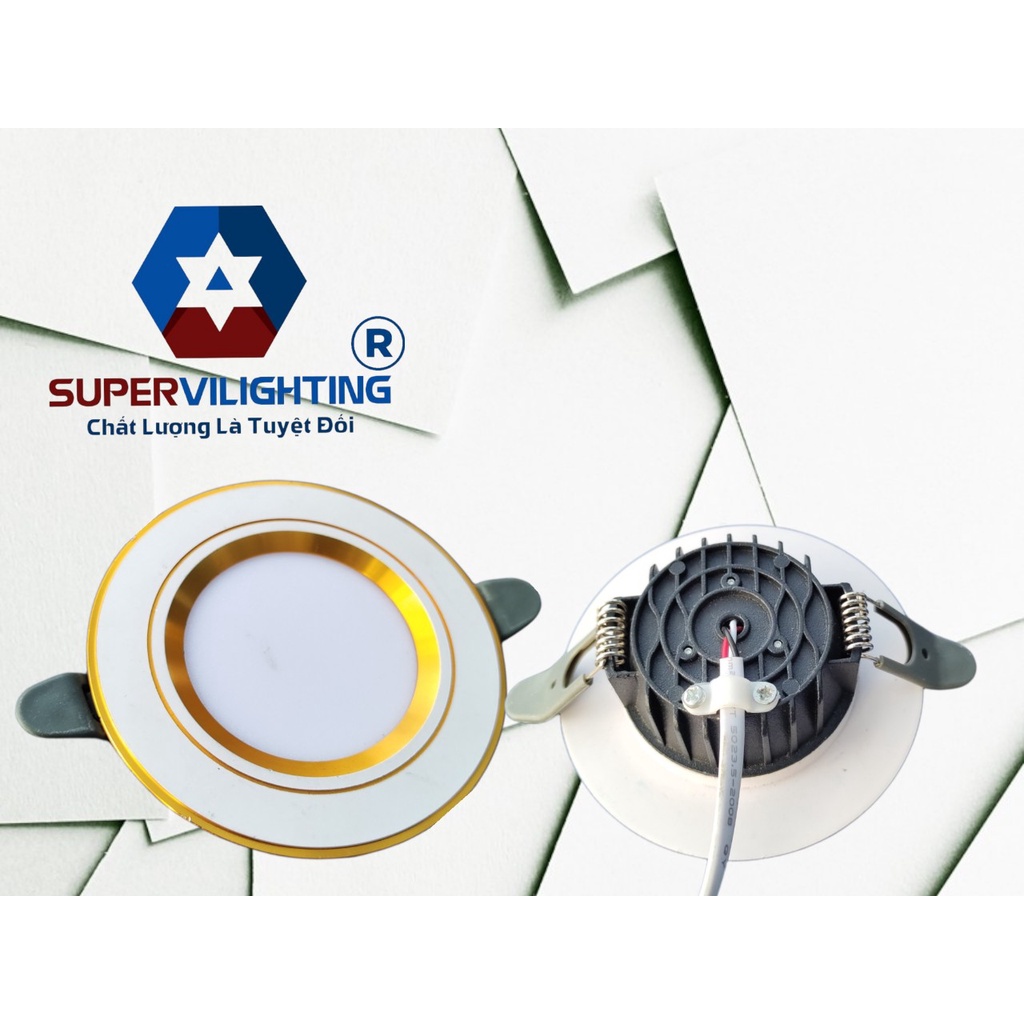 Đèn âm trần, SuperVilighting, MS ATĐ-9W, Công suất  9W -12W Lỗ khoét D110, Điện áp 220v CRI&gt;90,RA&gt;80, Bảo hành 24 tháng