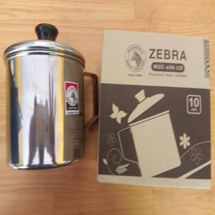 CA INOX ZEBRA CÓ NẮP 10CM loại 1