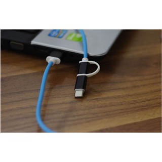 Cáp sạc 2 đầu micro Usb va Type c