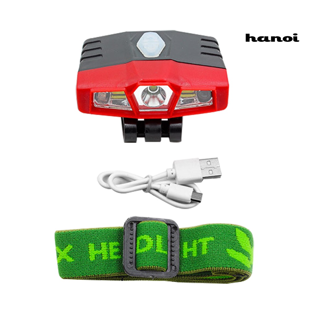 Đèn COB đội đầu cảm biến có kẹp gắn nón sạc USB cho hoạt động ngoài trời