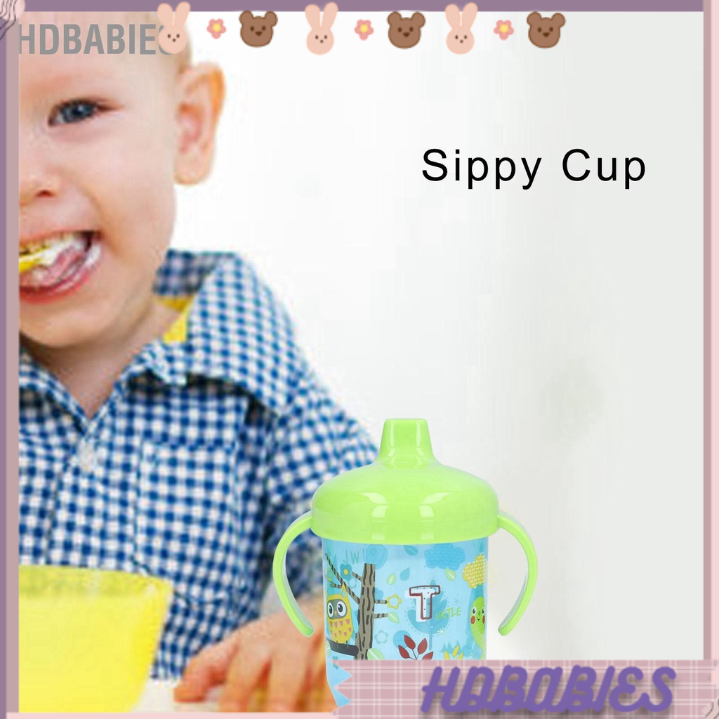 HDbabies Trẻ sơ sinh Sippy Cup Di động Mô hình Động vật Bé Tràn Bằng chứng Người huấn luyện Quà tặng nhật 260ml