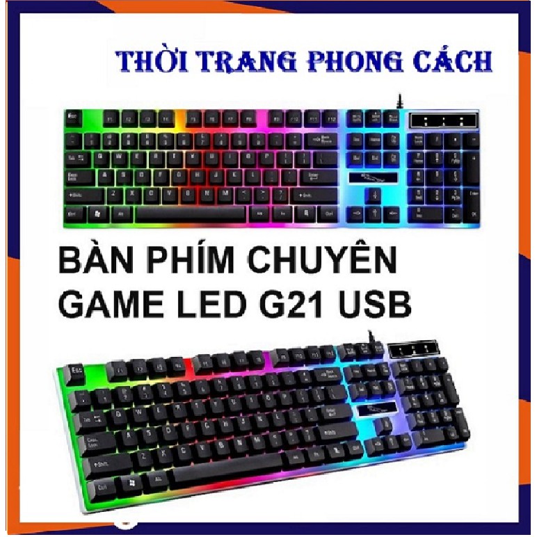 Bàn Phím Giả Cơ G21🛑XẢ KHO-HÀNG LOẠI 1 🛑  Có đèn LED 7 màu SIÊU ĐẸP - Cho máy tính, laptop [ BH 6 THÁNG ]