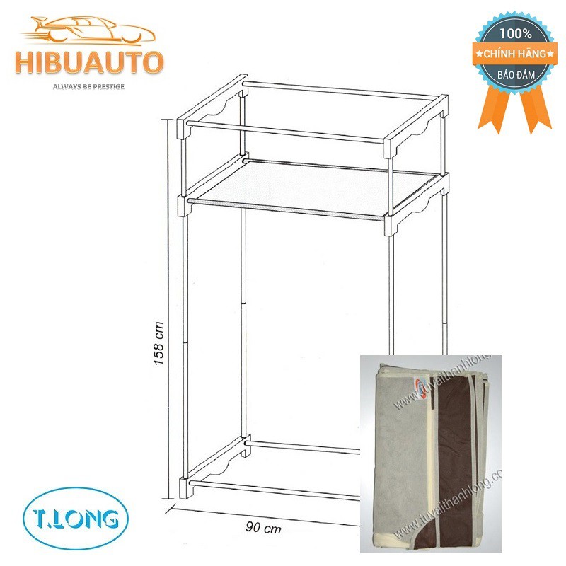 Bao Áo Tủ Vải Thanh Long 02 TLBA02 không bao gồm khung sắt