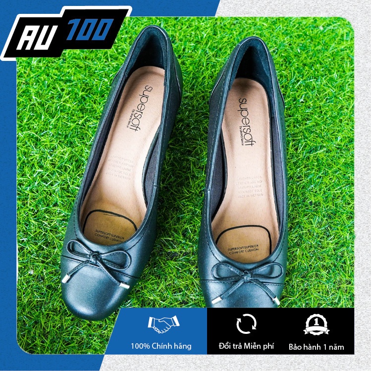 Giày cao gót nữ Supersoft Black Graceful da thật chính hãng 100%