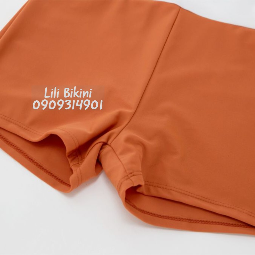 (Có sẵn, có big size, hình thật) Bikini váy Hàn Quốc màu hot cam, xanh tím, bèo nhún xinh xắn, đan dây sau lưng