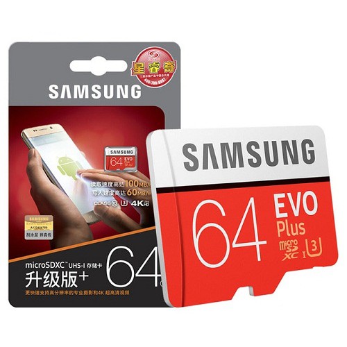 Thẻ nhớ MicroSD 16GB/32G/64GB/128GB/256GB SAMSUNG EVO Plus Box Class10 chính hãng bảo hành 2 năm 1 đổi 1