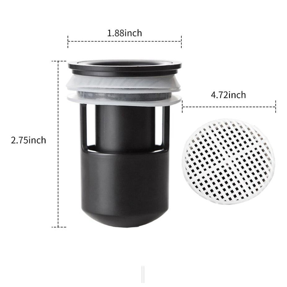 Bộ lọc nắp thoát nước khử mùi chống chảy ngươcj ABS + Silicone Japan (Bộ 2 cái)