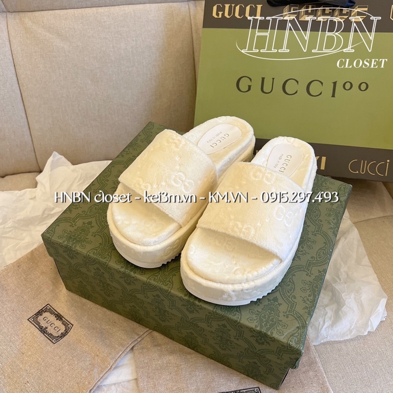 Dép độn đế GG lông fullbox