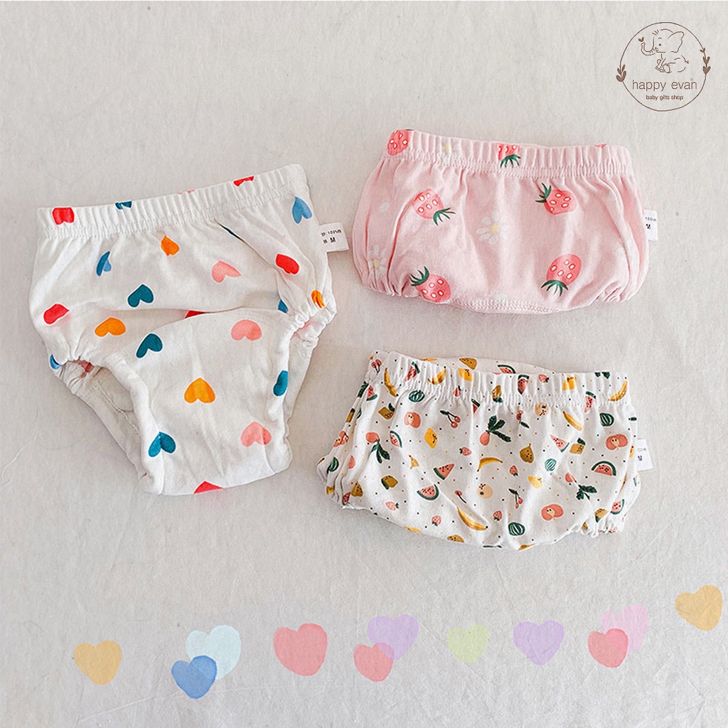 [Hình thật] Set 3 quần tập bỏ bỉm cho bé trai bé gái, vải 100% cotton, lớp gạc dầy và màng chống thấm TPU an toàn.