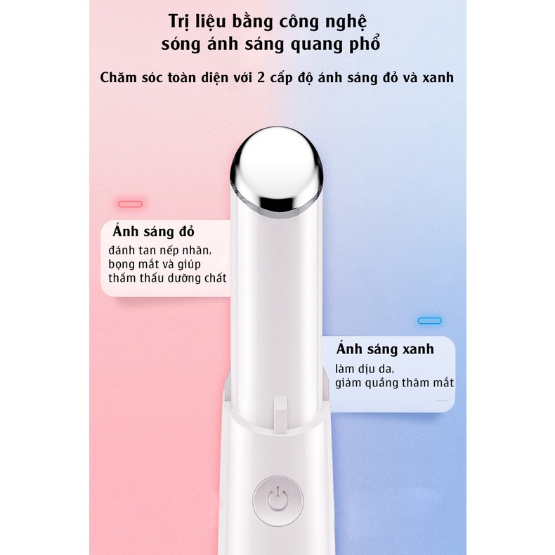 Máy Mát xa Trị Thâm Mắt RULAX Cầm Tay Đa Năng, Chế Độ Rung, Nhiệt Giúp Giảm Quầng Thâm, Bọng Mắt Và Mỏi Mắt