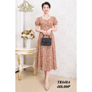 Đầm trung niên hoa nhí thiết kế thời trang váy cao cấp Ladyshop TK648