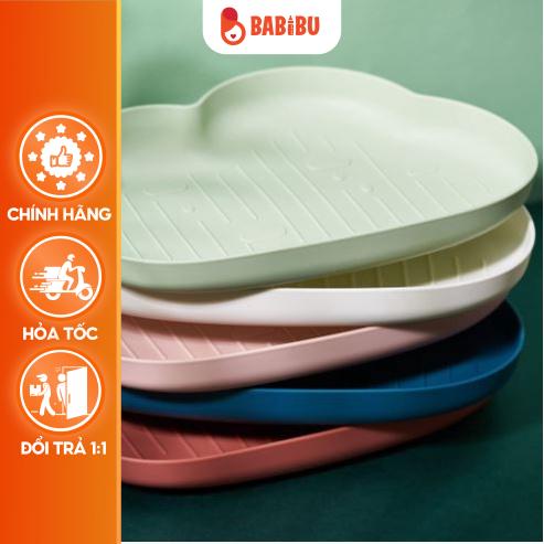 Khay Đựng Chén Đĩa Ăn Dặm, Khay Hình Đám Mây Babibu