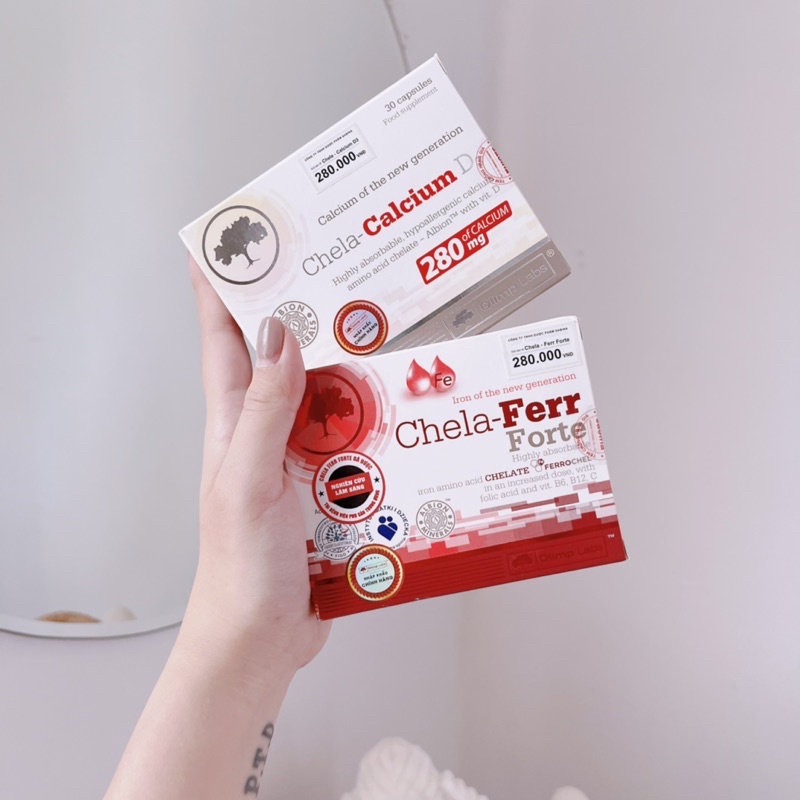 [Hàng Nhập Khẩu] Viên uống bổ sung sắt hữu cơ và acid folic Chela Ferr Forte cho mẹ bầu sau sinh