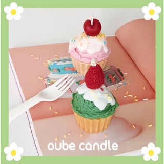 Nến Thơm Cao Cấp Hình CupCake Viên Kem Làm Quà Tặng Phong Cách Hàn Quốc TẶNG HỘP | Oube Candle