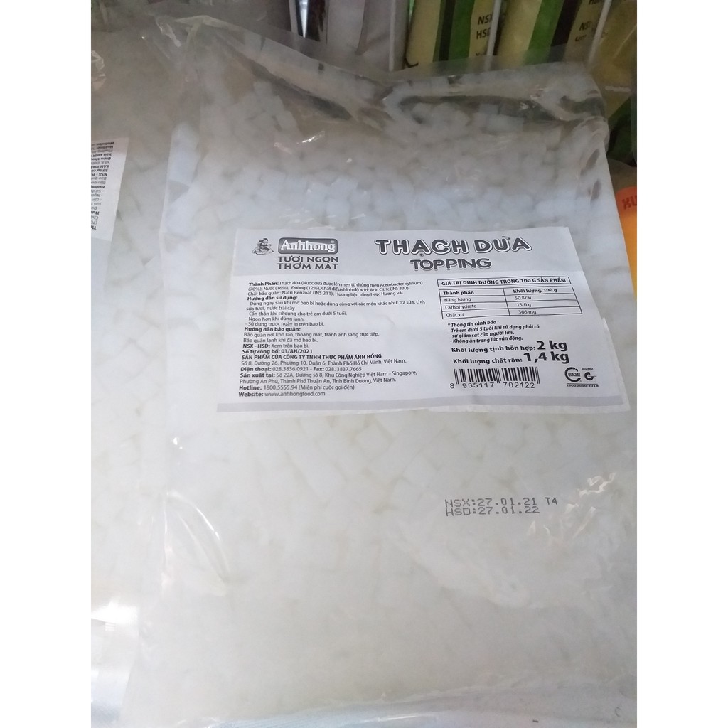 Thạch dừa giòn loại ngon - thạch Trà Sữa