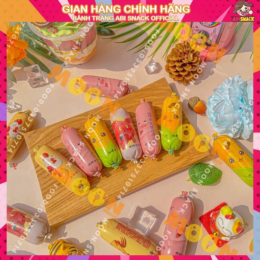 Xúc xích mini đặc sản Tứ Xuyên 4 vị heo/heo cay/gà/ngô vị ngẫu nhiên ăn vặt tứ xuyên Moon Snack Food