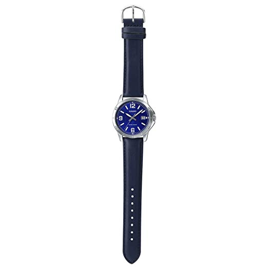 Đồng Hồ Casio Nam MTP-V004L-2BUDF Chống Nước - Dây Da Màu Xanh - Có Lịch Ngày