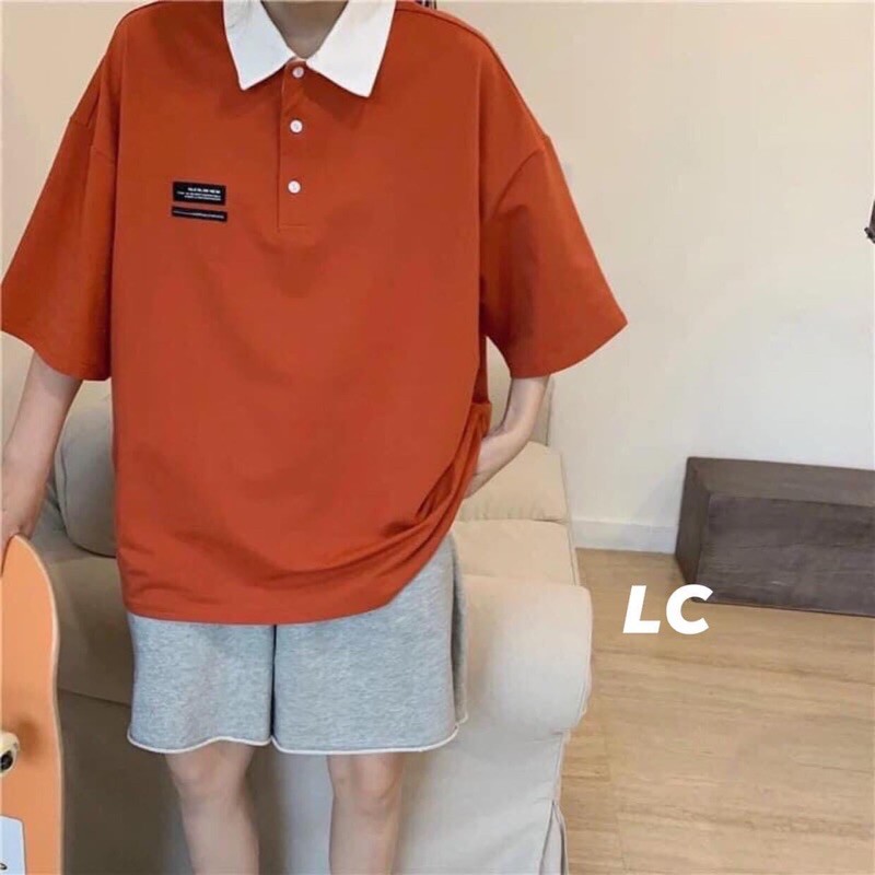 [Mã FASHIONT4WA2 giảm 10K đơn 50K] ÁO POLO TAY LỠ PHỐI MÀU IN TCR XANH ĐEN - XANH TRẮNG HOT