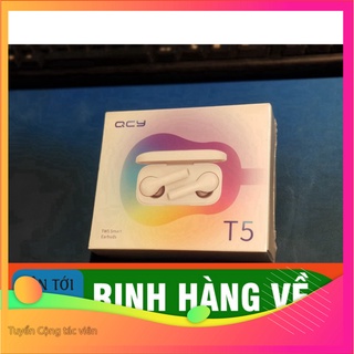 NGÀY SALE Tai nghe Bluetooth QCY T5 trắng + Túi đựng tai nghe QCY  HOT