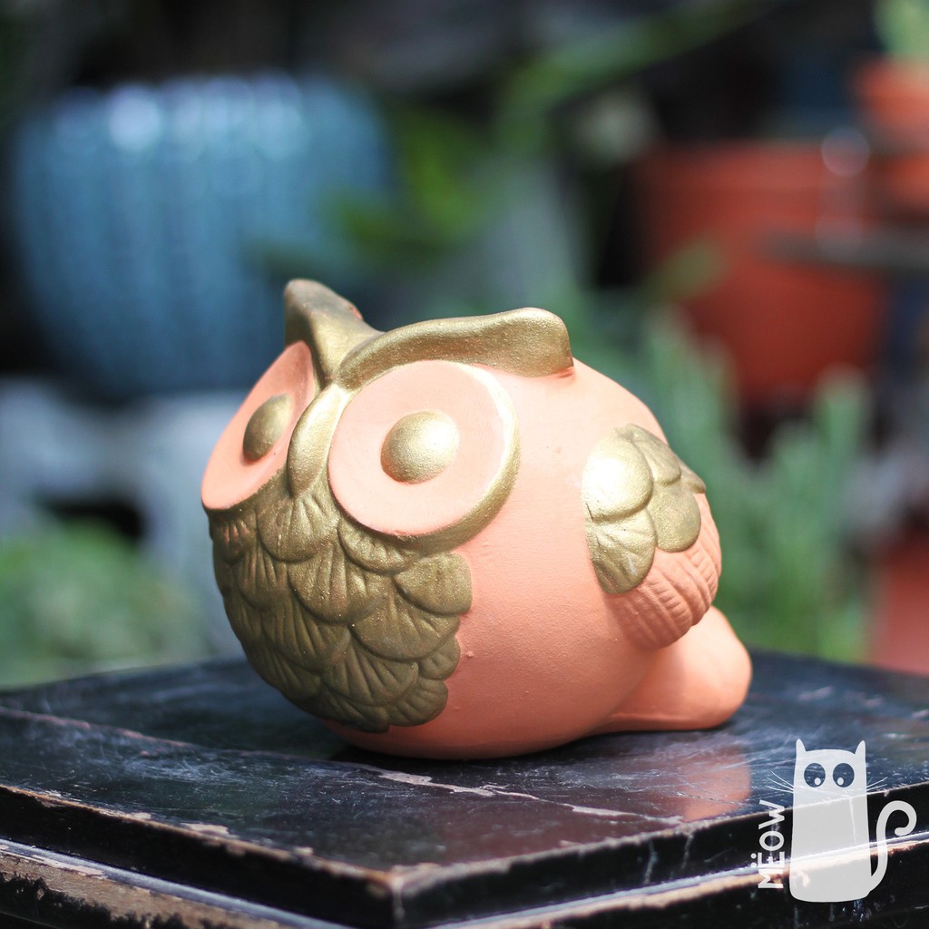 Chậu đất nung Cú banh đỏ đồng | Chậu trồng cây, sen đá, xương rồng