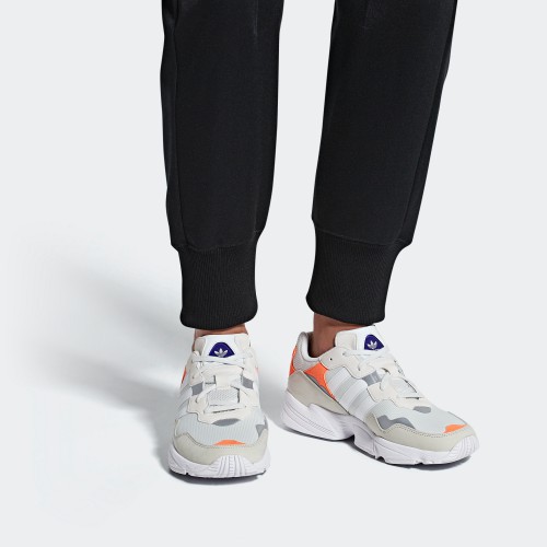 【Bắn thật】Adidas ORIGINALS YUNG-96 màu xám trắng cam lưới thể thao và cũ giải trí F97179