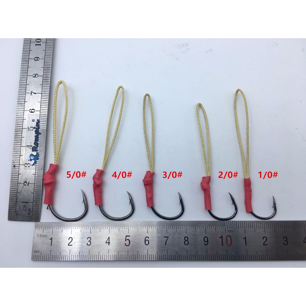 Bộ 5 Móc Câu Cá Bằng Thép Không Gỉ Cỡ 1/0-10/0#