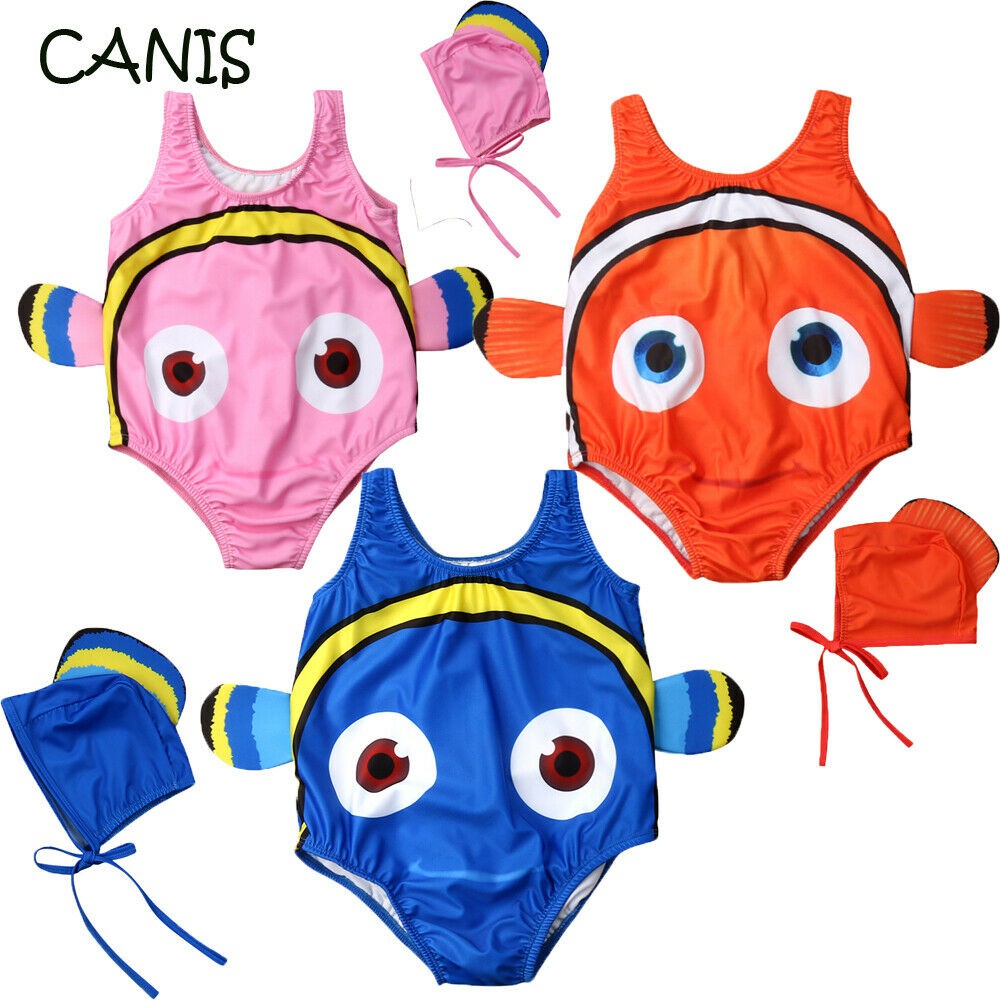 Bộ đồ bơi bikini thiết kế cá nemo dễ thương đáng yêu dành cho bé