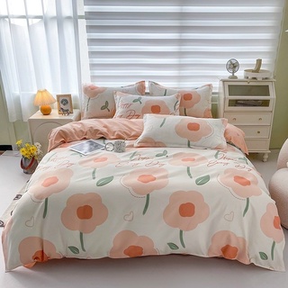 Bộ drap & chăn phao cotton poly hoa nhuỵ vàng