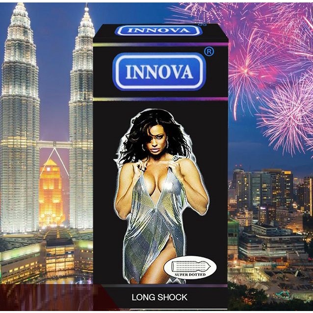 Bao Cao Su innova Đen Gân Gai Chính Hãng Malaysia - Hộp 12 Cái - Loại Kéo Dài Thời Gian Q H.ệ, Chống Xuất Tinh Sớm
