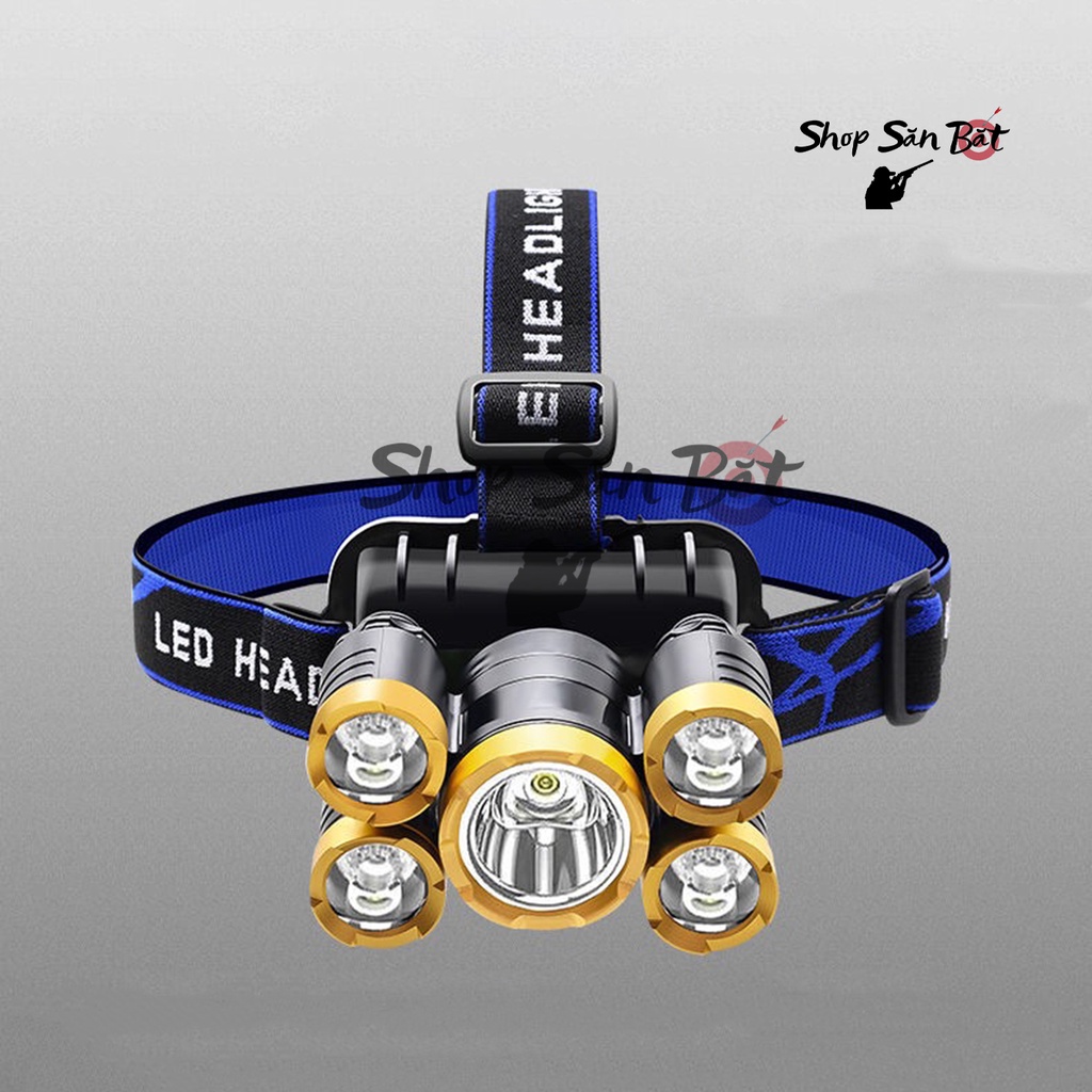 [Deal Sốc] Đèn pin đội đầu siêu sáng gồm 5 bóng đèn, siêu sáng, sản phẩm bền bỉ theo thời gian chống nước [YPX7]