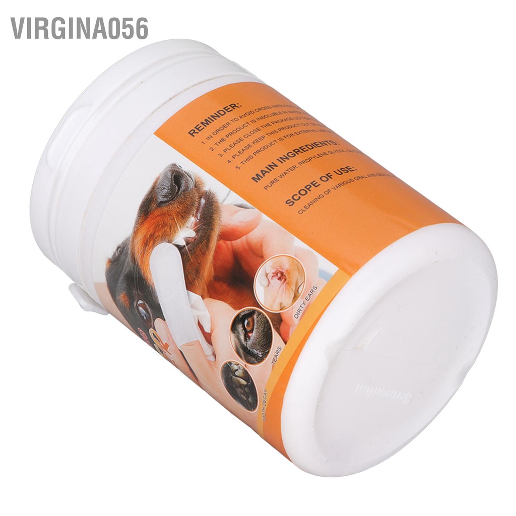 Virgina056 50 Khăn lau Làm sạch Răng Thú cưng Che ngón tay