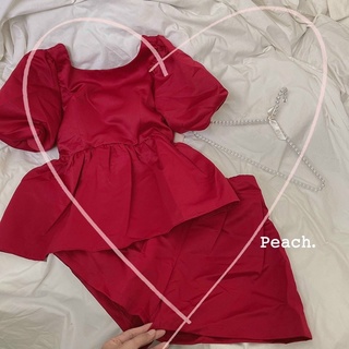 SET BBĐ ĐỎ TAY PHỒNG NƠ NUDE
