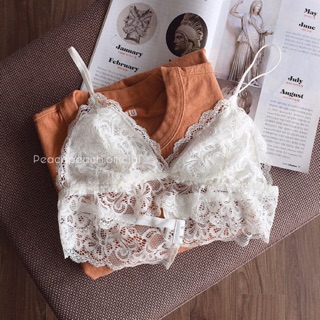 Áo bralette thiết kế chân ren bản to (Tặng kèm mút)