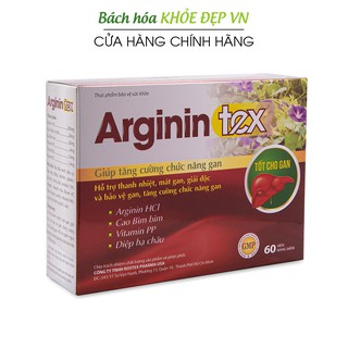 Viên uống bổ gan Arginin Tex mát gan, giải độc gan, hạ men gan - 60 viên [Arginin TEX Vỉ đỏ 60v]